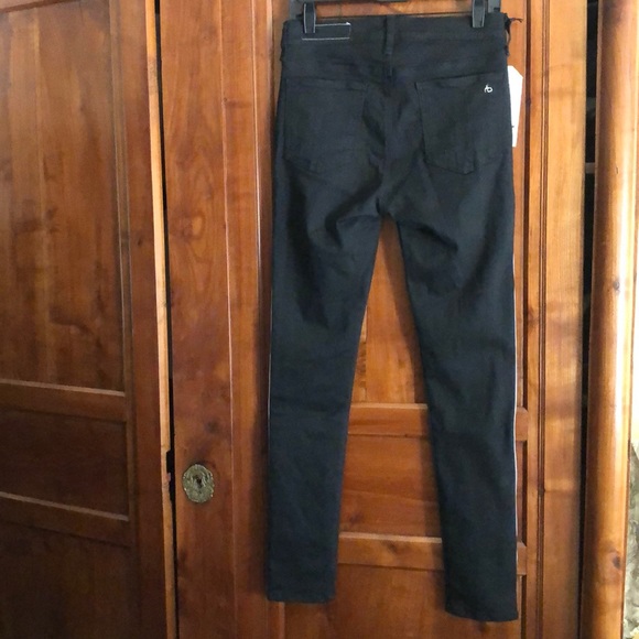 Rag & Bone white stripe black denim Mito Jean - Picture 3 of 6